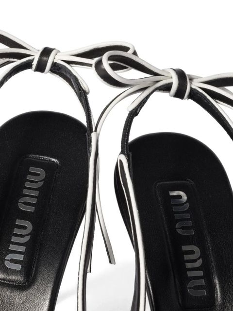Miu Miu 85mm bow-detail slingback pumps - Black - zdjęcie produktu nr 2