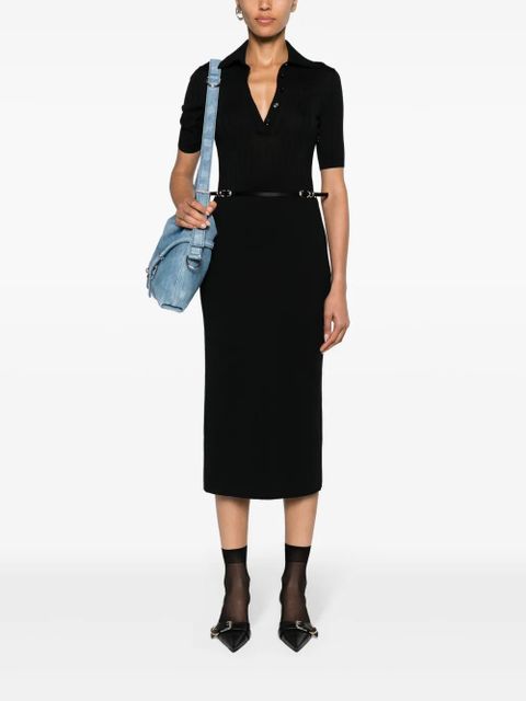 Givenchy belted wool midi dress - Black - zdjęcie produktu nr 2