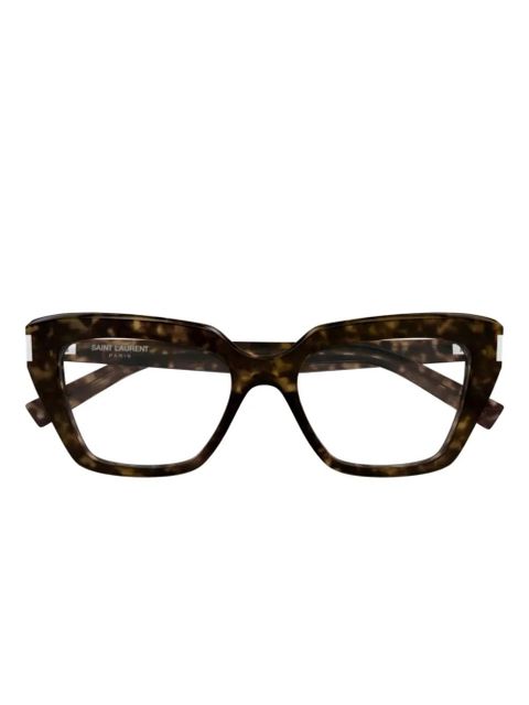 Saint Laurent Eyewear geometric-frame glasses - Brown