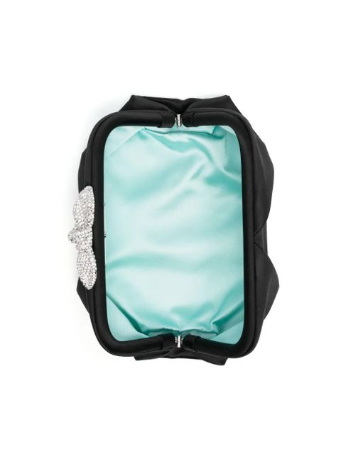 Aquazzura Very Bow Tie Crystal clutch bag - Black