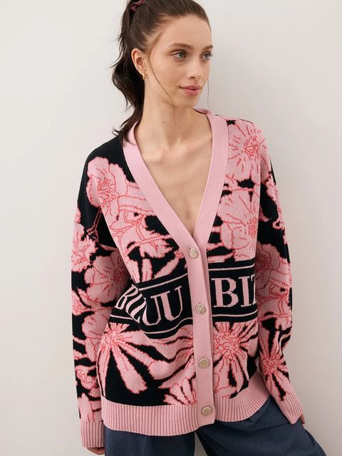 Bizuu kardigan bawełniany HYLES damski kolor różowy HYLES CZARNY