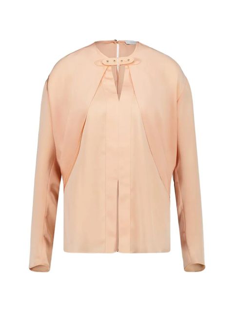 Rabanne satin long-sleeve blouse - Neutrals - zdjęcie produktu nr 1