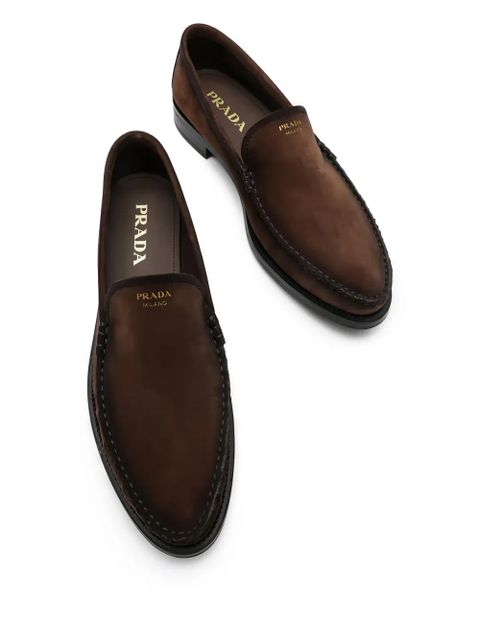 Prada logo-detail loafers - Brown