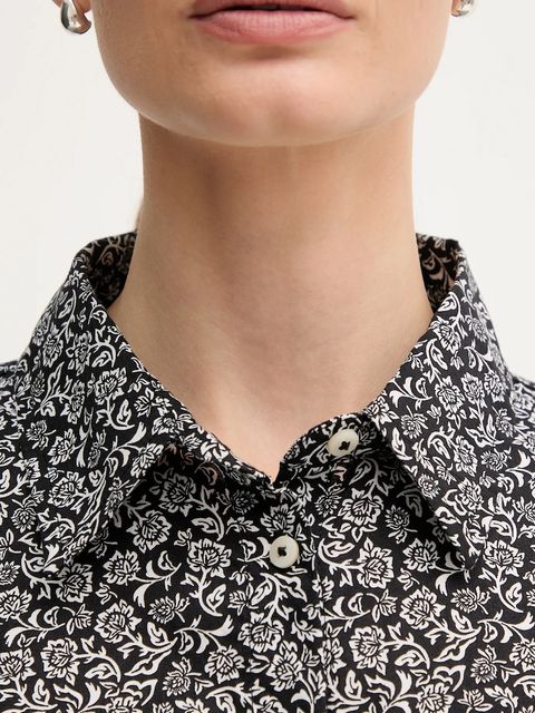 United Colors of Benetton koszula damska kolor biały regular z kołnierzykiem klasycznym 5Q6SDQ0AY