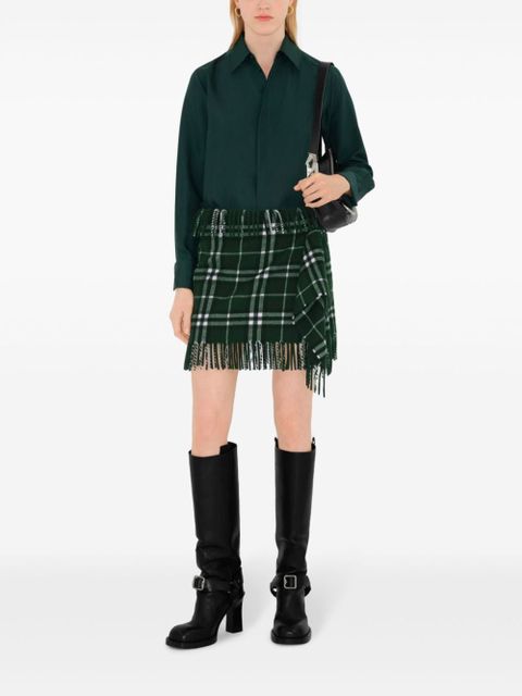 Burberry checked mini skirt - Green - zdjęcie produktu nr 2