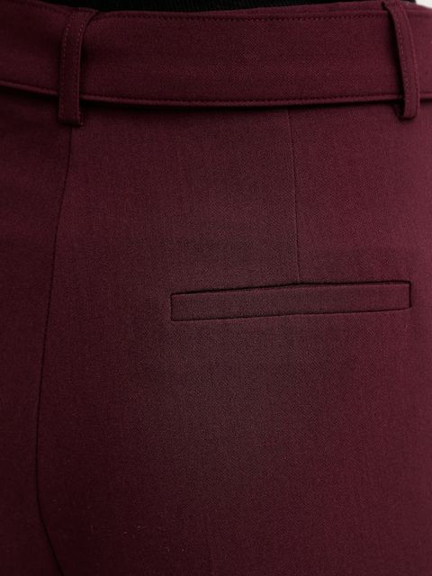 Morgan spodnie damskie kolor bordowy fason cygaretki high waist PLUNE.F