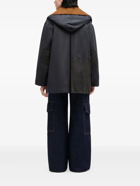 GANNI x Barbour corduroy-collar coat - Blue