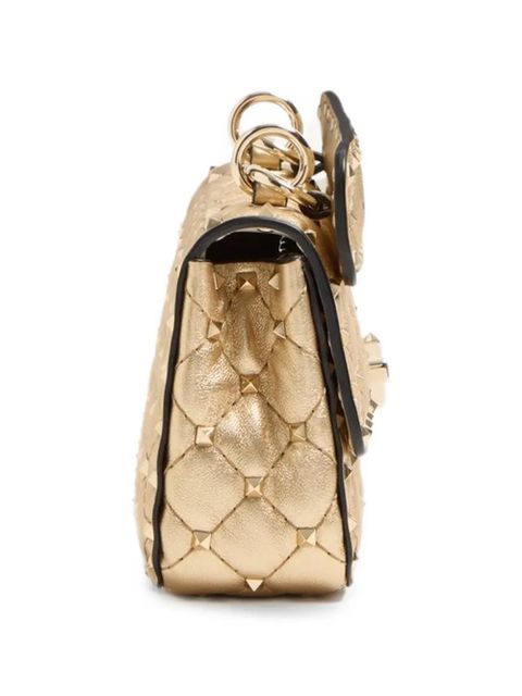 Valentino Garavani RockstudSpike small laminated nappa bag - Neutrals