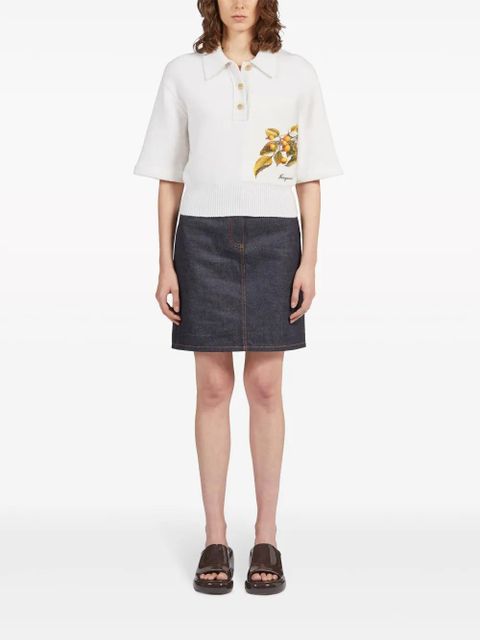 Ferragamo botanical-motif polo shirt - White - zdjęcie produktu nr 2