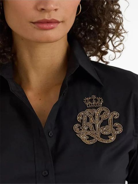 Lauren Ralph Lauren embellished long-sleeve shirt - Black