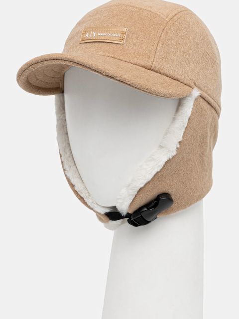 Armani Exchange czapka z daszkiem z dodatkiem wełny kolor zielony XW001505 AF16216 - zdjęcie produktu nr 1