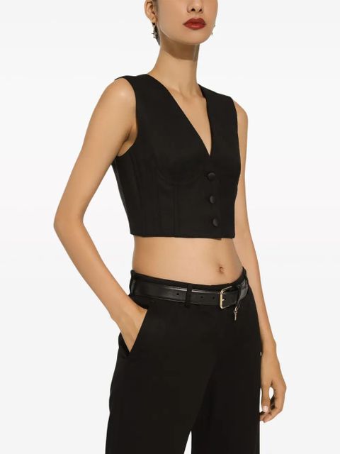 Dolce & Gabbana cropped bustier vest - Black