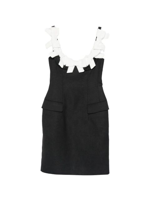 SHUSHU/TONG bow-embellished flap-pocket mini dress - Blue - zdjęcie produktu nr 1