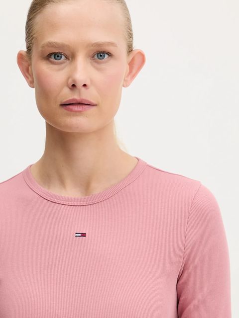 Tommy Jeans longsleeve damski kolor pomarańczowy DW0DW17387