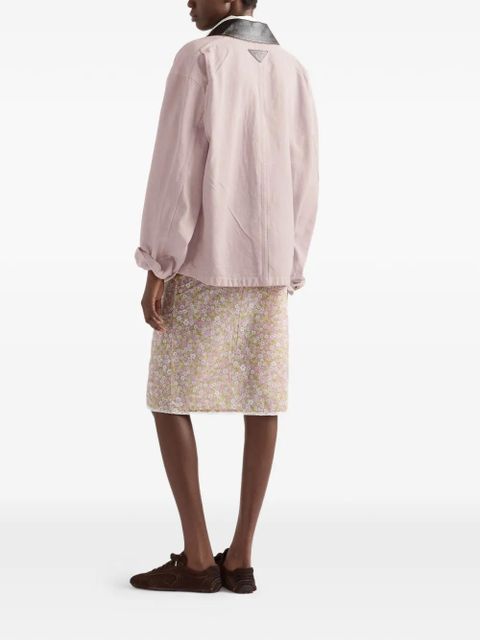 Prada floral-print Re-Nylon midi-skirt - Pink