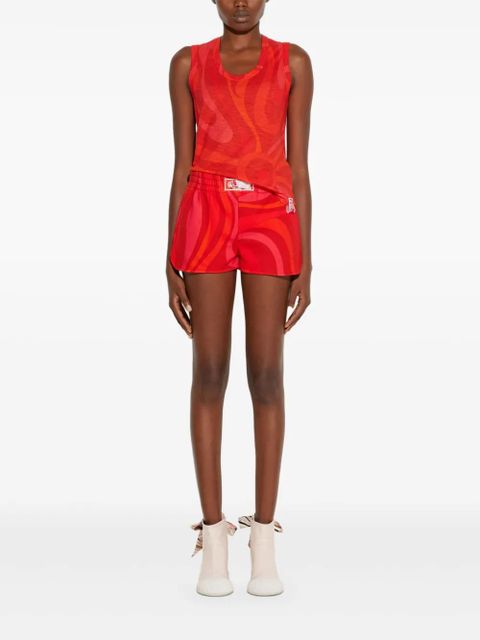 PUCCI Marmo-print shorts - Red