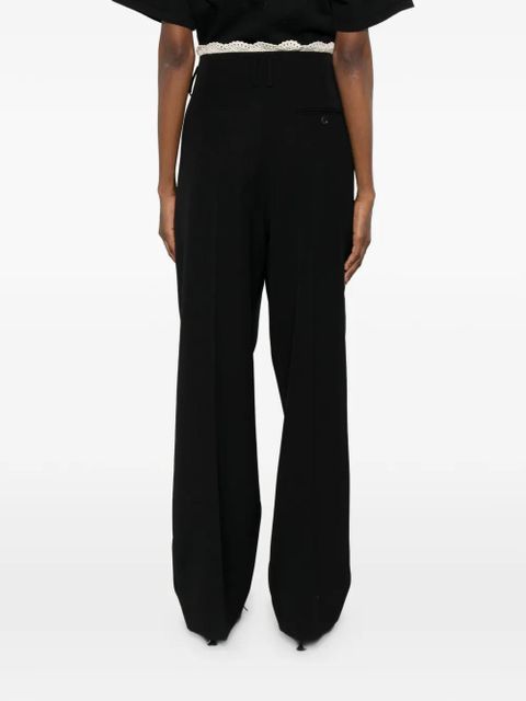 Magda Butrym crochet-trim belted trousers - Black