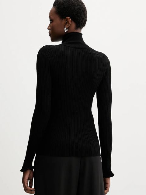 Marella sweter damski kolor czarny lekki z golfem 2523366092200