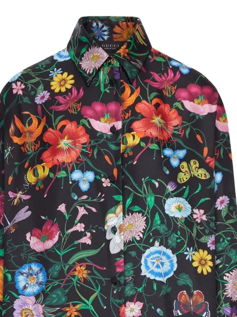 Gucci floral-print button silk shirt - Black - zdjęcie produktu nr 2