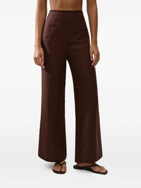 Faithfull the Brand Syna linen trousers - Brown - zdjęcie produktu nr 2