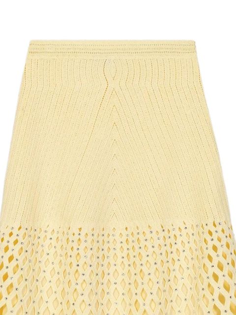 Maje embellished openwork midi skirt - Yellow - zdjęcie produktu nr 2