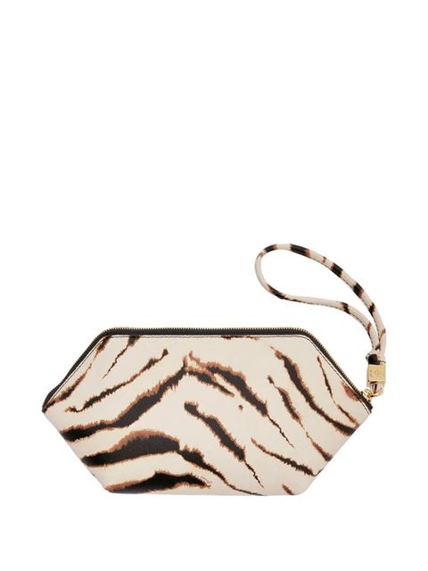 GANNI Bou zebra-print clutch bag - Neutrals - zdjęcie produktu nr 2