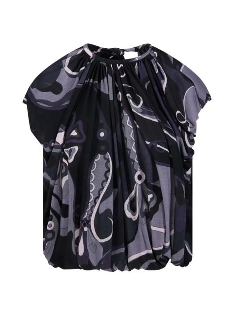 PUCCI tie-fastening printed top - Black - zdjęcie produktu nr 1
