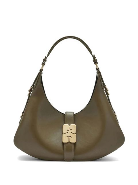 GANNI Kat logo-plaque shoulder bag - Green - zdjęcie produktu nr 1