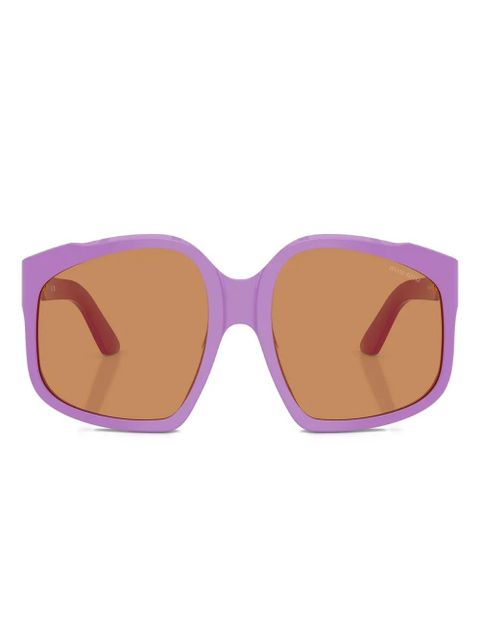Miu Miu Eyewear geometric-frame sunglasses - Purple - zdjęcie produktu nr 1