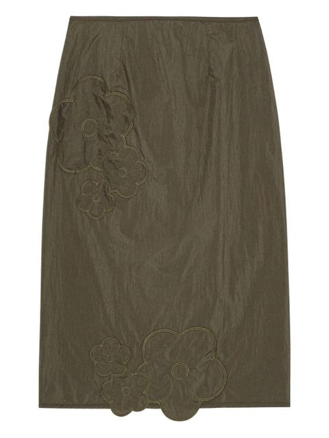 Cecilie Bahnsen floral-embroidered midi dress - Green - zdjęcie produktu nr 1