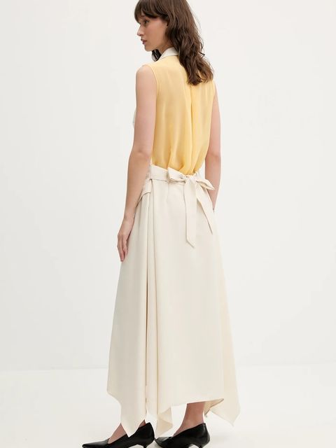 Stine Goya sukienka kolor beżowy maxi rozkloszowana SG-SS25-D115-2347