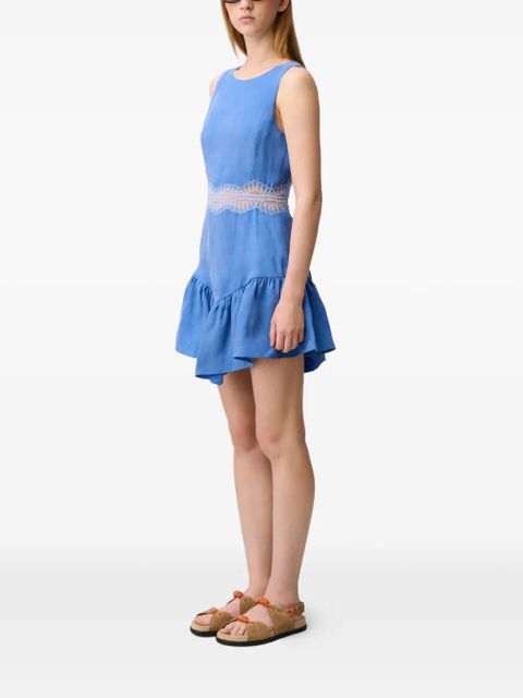 Claudie Pierlot lace ruffle mini dress - Blue