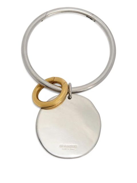 Jil Sander two-tone circular keyring - Silver - zdjęcie produktu nr 1