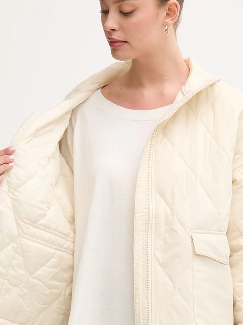 United Colors of Benetton kurtka kolor beżowy przejściowa oversize 2YRYDN080