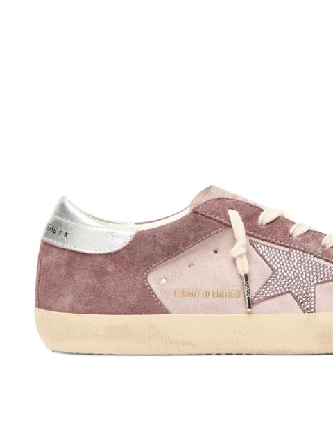 Golden Goose Super-star suede crystal glitter sneakers - Pink