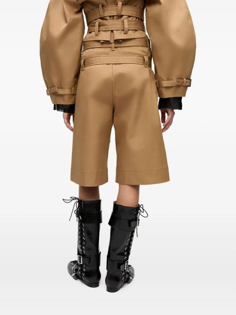 GANNI layered shorts - Brown