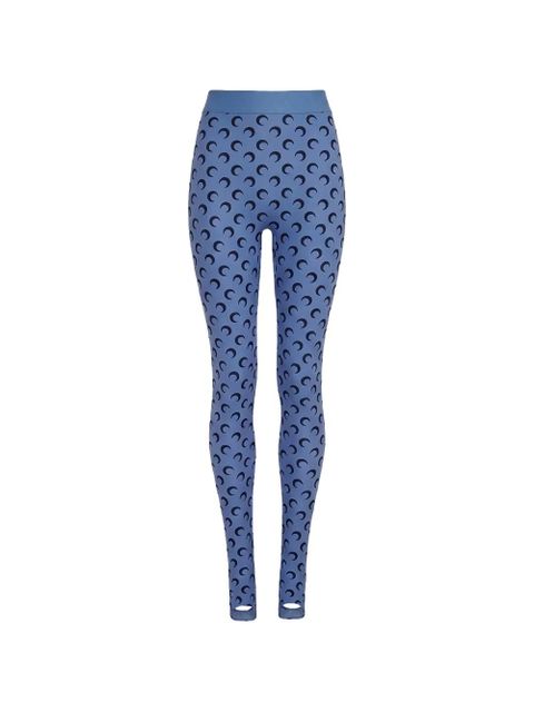 Marine Serre Moon-print jersey leggings - Blue - zdjęcie produktu nr 1