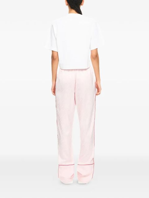 Off-White jacquard satin pajama trousers - Pink