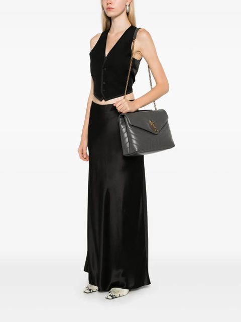 Saint Laurent medium Loulou shoulder bag - Grey - zdjęcie produktu nr 2