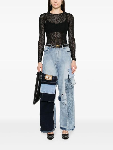 Marine Serre Moon Diamant-jacquard top - Black - zdjęcie produktu nr 2