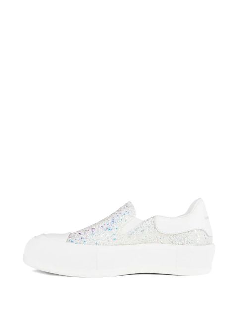 Alexander McQueen glitter slip-on sneakers - White