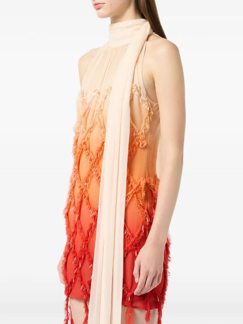 Blumarine rhombus-embellished dress - Neutrals