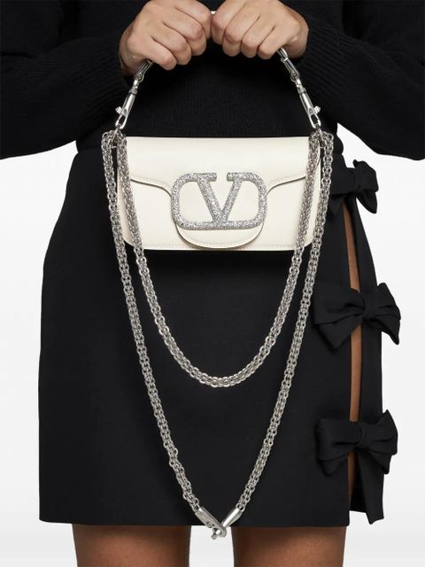 Valentino Garavani small Locò crystal-embellished shoulder bag - Neutrals - zdjęcie produktu nr 2