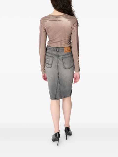 Marine Serre knee-kength midi skirt - Grey - zdjęcie produktu nr 2