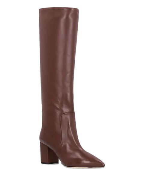 Paris Texas Anja 70MM leather block-heel boots - Brown