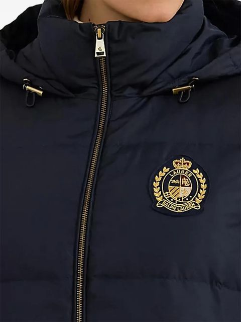 Lauren Ralph Lauren hooded embroidered coat - Blue