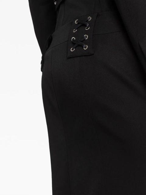 Alessandra Rich lattice-embellished midi skirt - Black