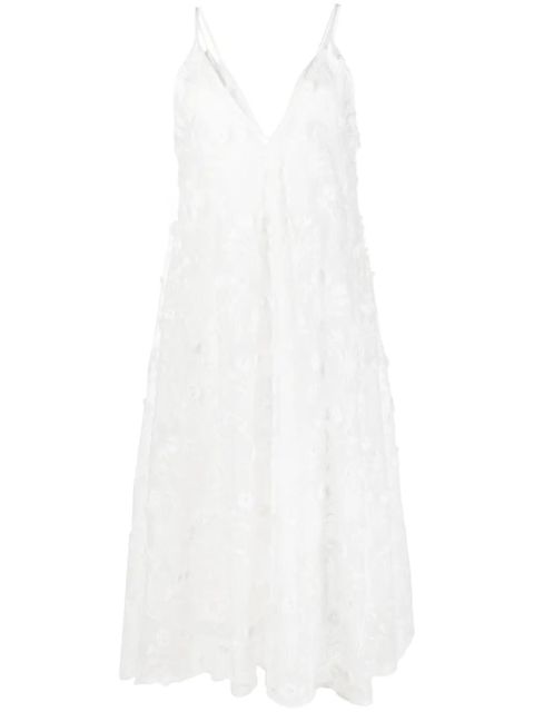 Agua By Agua Bendita floral-embroidered midi dress - White - zdjęcie produktu nr 1