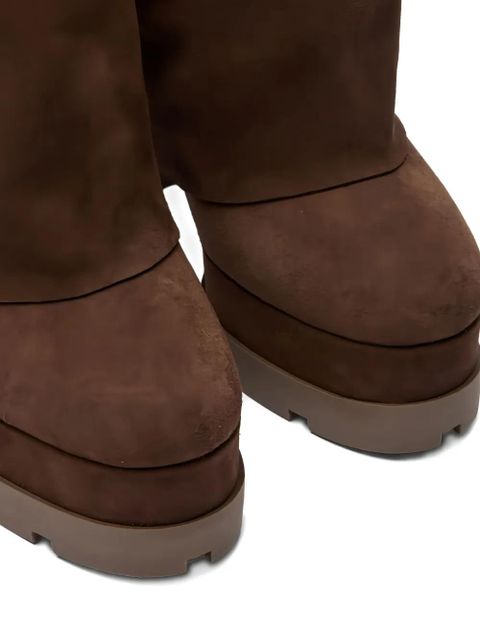 Casadei fold-over platform boots - Brown