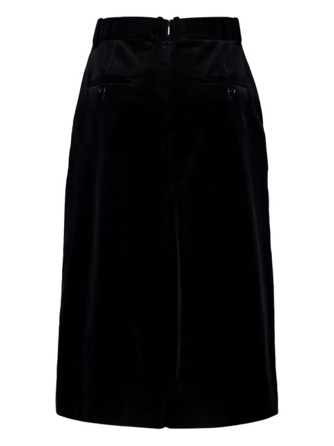 Saint Laurent velvet-pleated midi skirt - Black - zdjęcie produktu nr 2